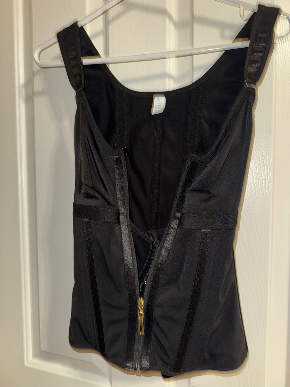 Women's Black Shapewear Zip-Front Sculpting Bodysuit